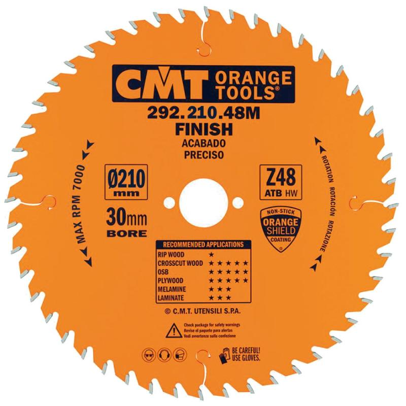 CMT Rundsavklinge HM 210x2,8x30 Z48 - Perfekt Finish!