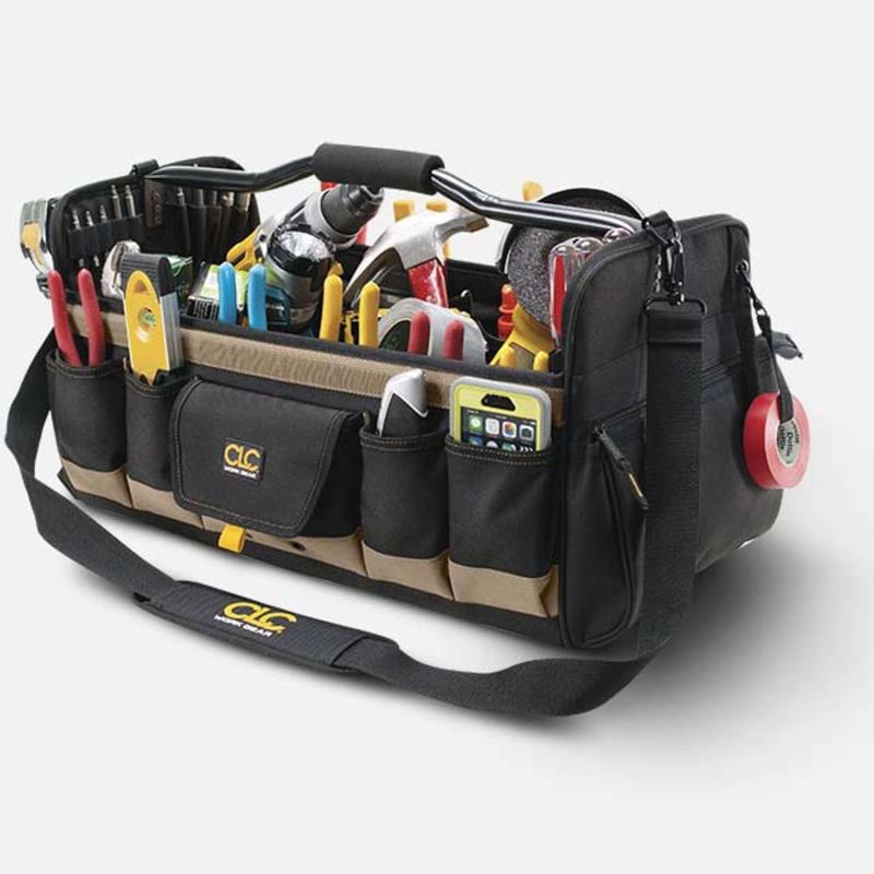 CLC Åben Værktøjstaske med 27 Lommer og Ergonomisk Greb