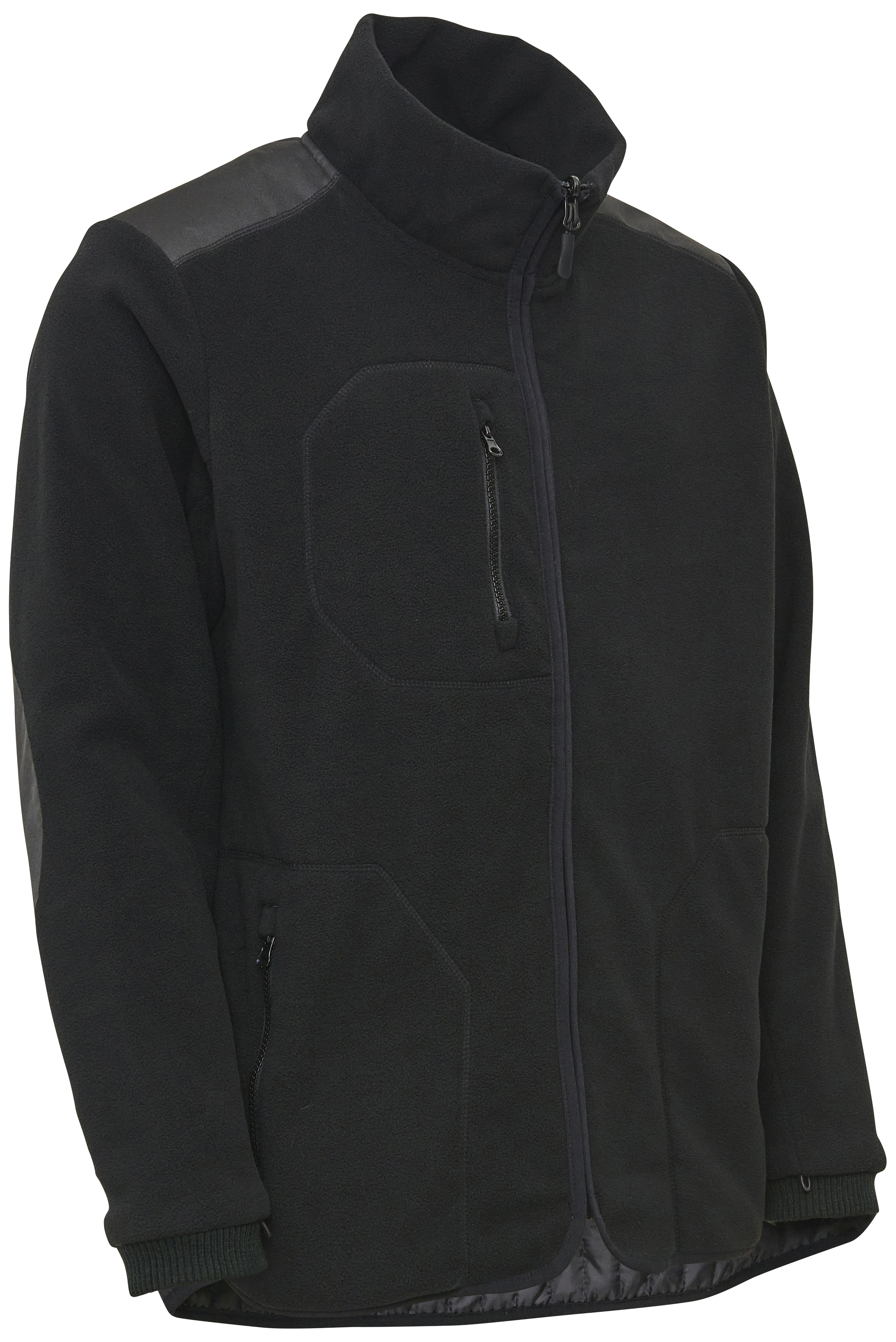 Fleece zip-in jakke med lynlås - sort fra ELKA