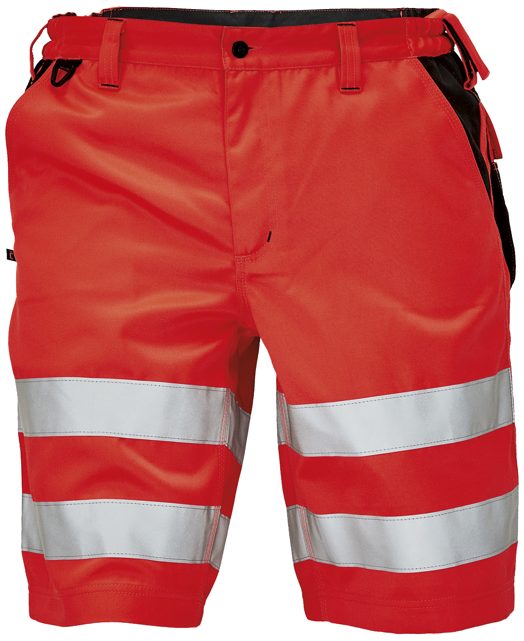 Knoxfield Hi-Viz Arbejdsshorts i Rød med Refleksstriber