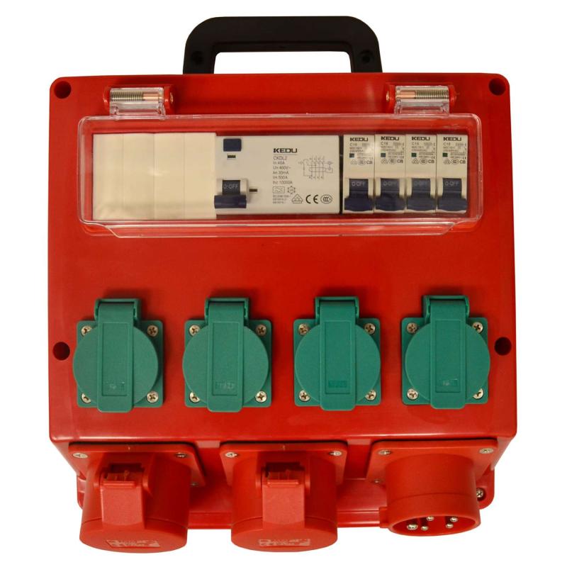 BLUE ELECTRIC Byggestrømstavle 16A med 4x230V og 2x400V