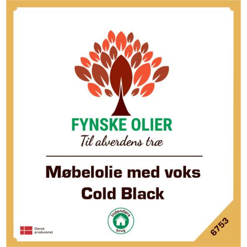 Møbelolie med voks - Cold Black 5 Liter fra Fynske Olier