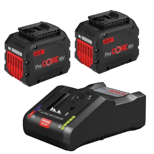 Bosch Start-Sæt: 2x 18V 12.0Ah Batterier & Lader GAL 18V-160 C