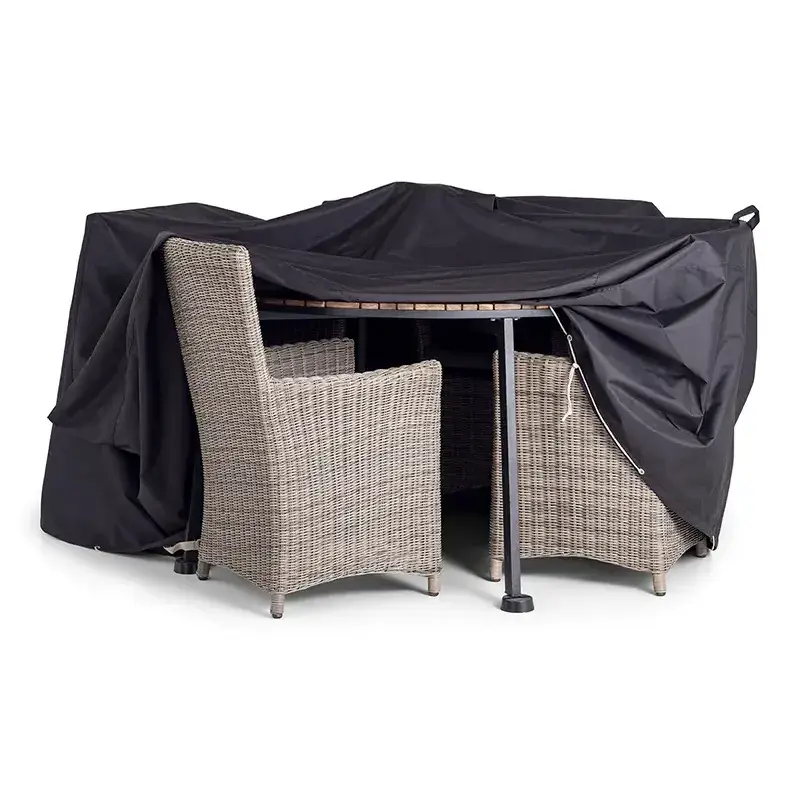 Overtræk til havemøbler - Sort polyester 185x95x185 cm