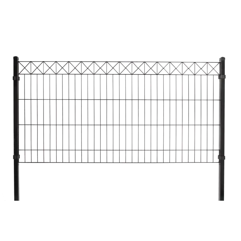 Vedligeholdelsesfrit panelhegn med "X" dekoration - 780x200 cm, sort