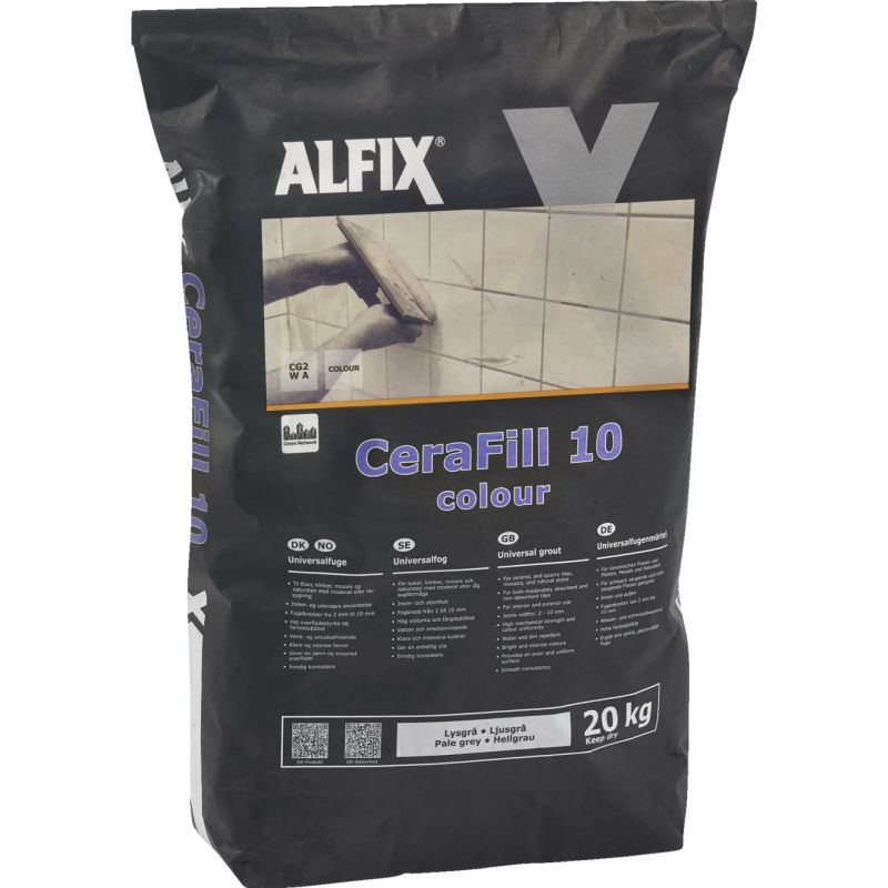 Alfix Cerafill 10 Universalfuge Koksgrå 20kg - Byggematerialer