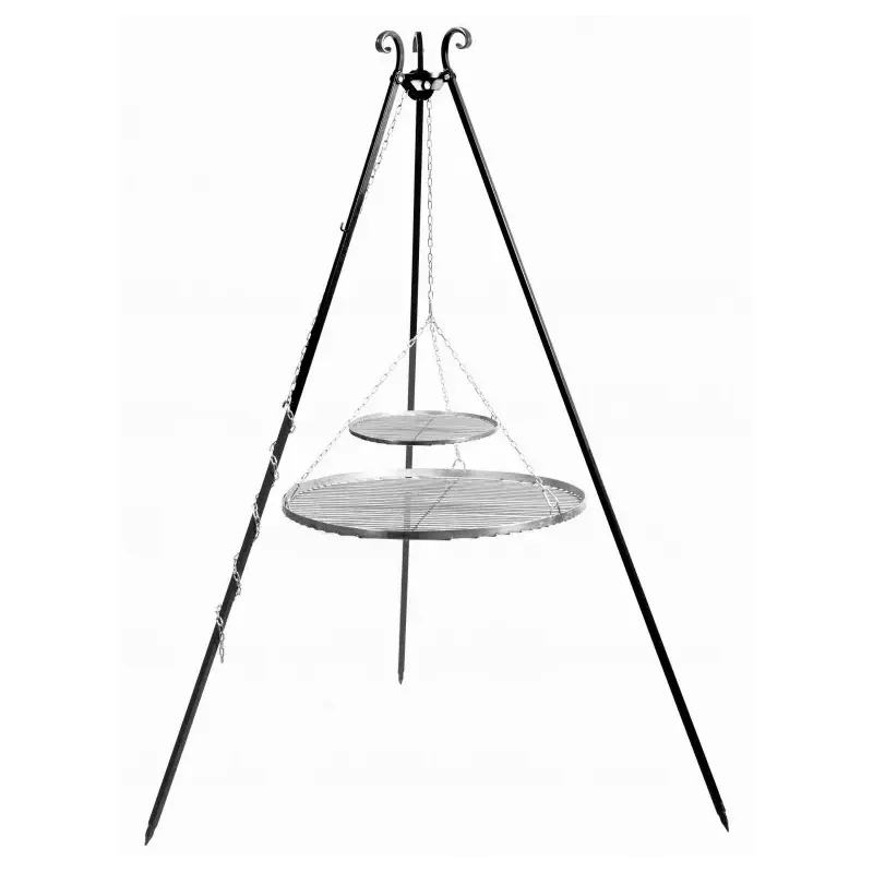 Cook King 180 cm 3-ben til Bålsted med 2 Rustfristål rist 70 cm + 40 cm