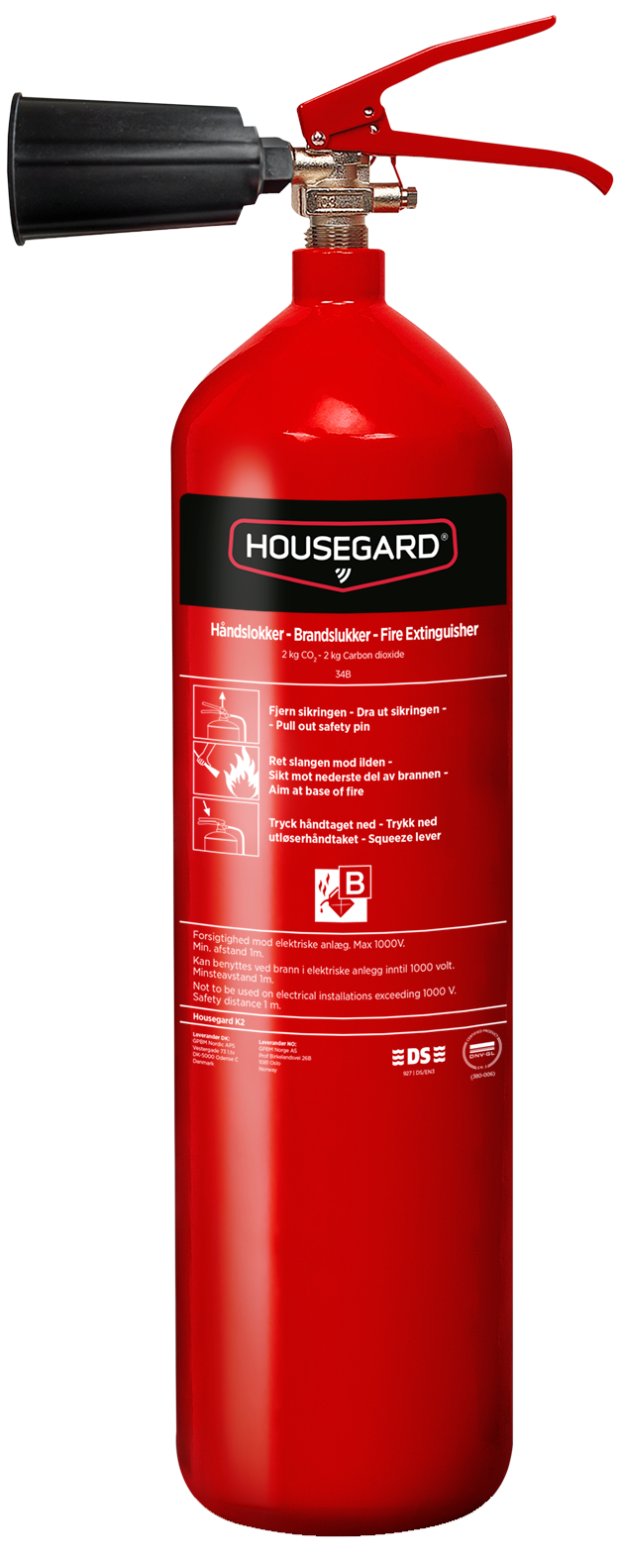 Housegard kulsyreslukker 2kg, 34B