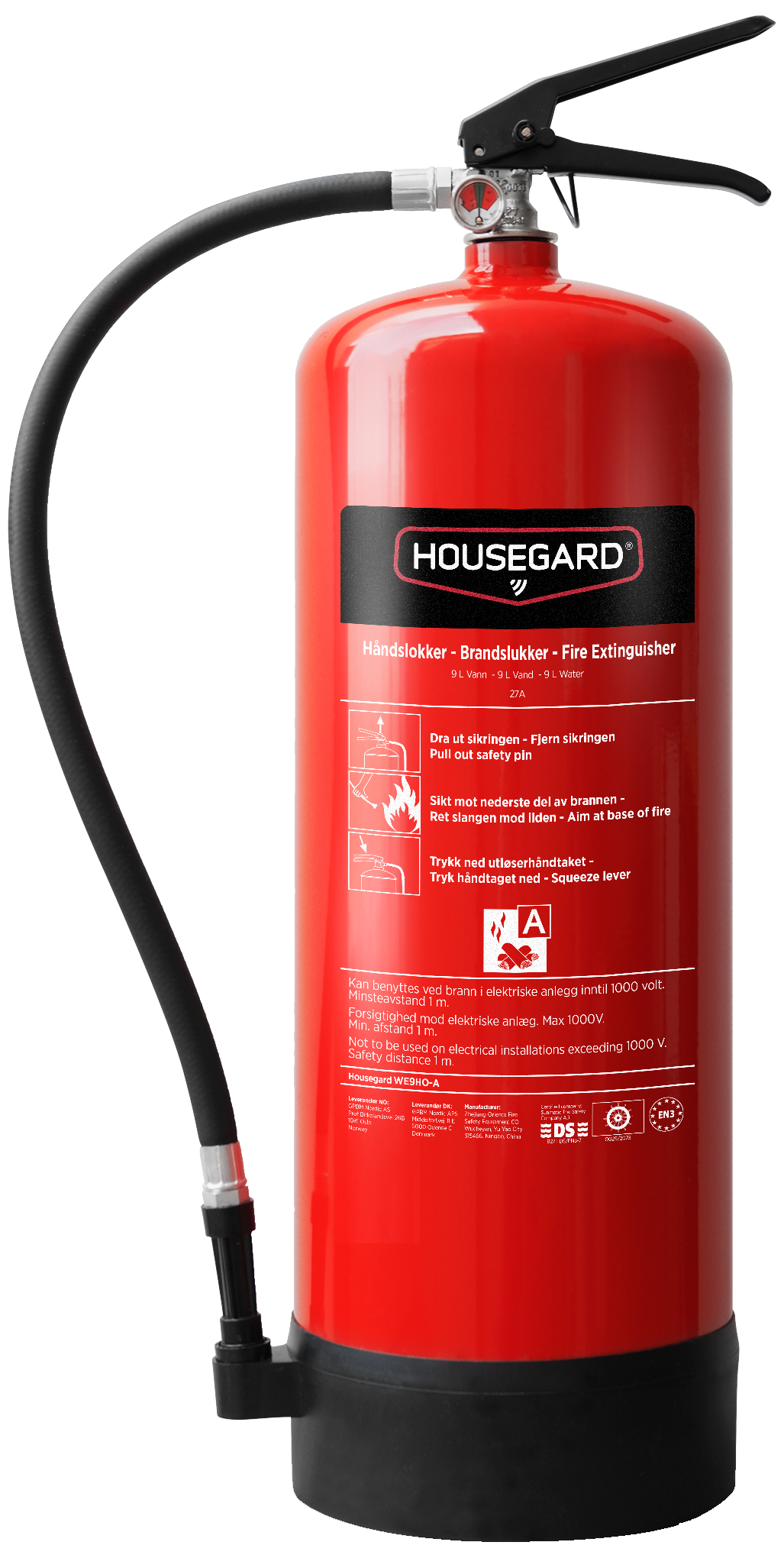 Housegard vandslukker 9ltr WE9HO-A, 27A