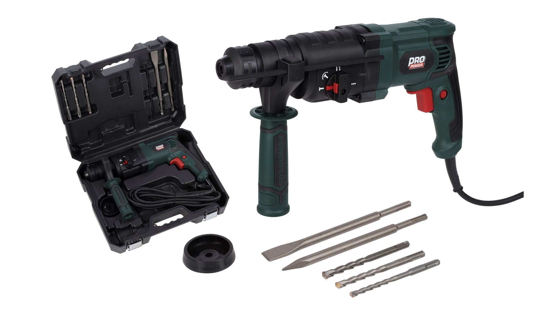 POWP3010 Borehammer 800 watt i kuffert Powerplus