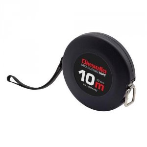 Båndmål 10mx10mm Stålbånd   Lukket Spolekassette Diesella