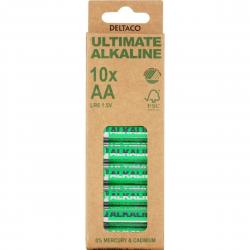 Deltaco Ultimate Alkaline Aa Lr6   5v 10-pak Batteri