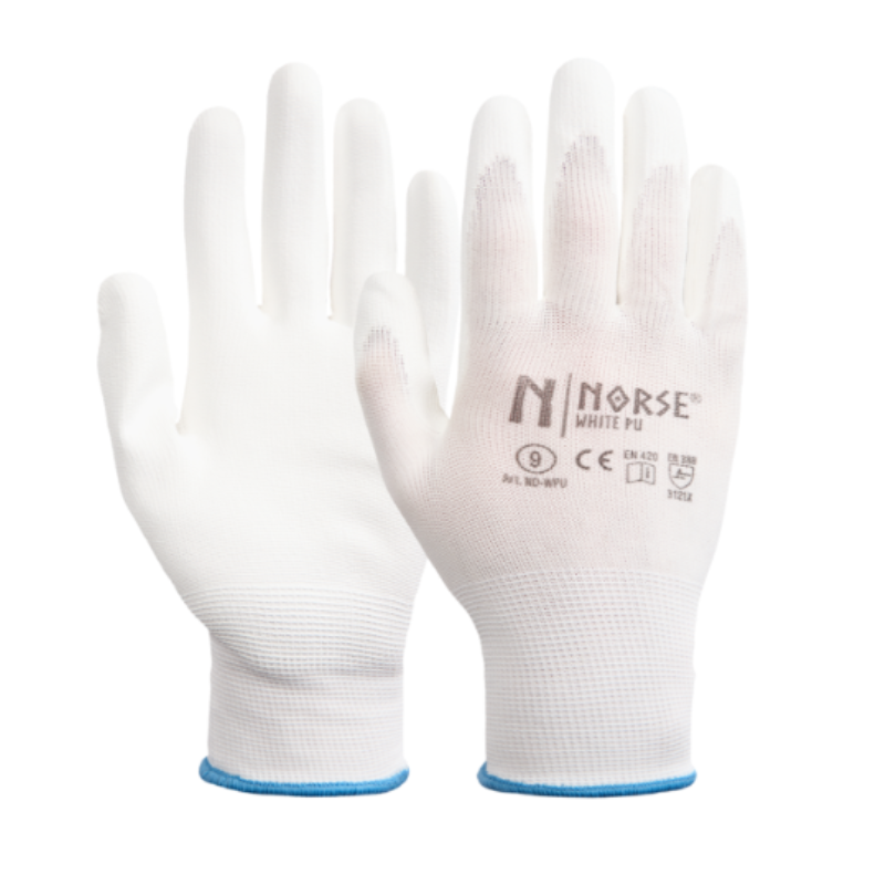 Norse Pu Arbejdshandsker   Hvid