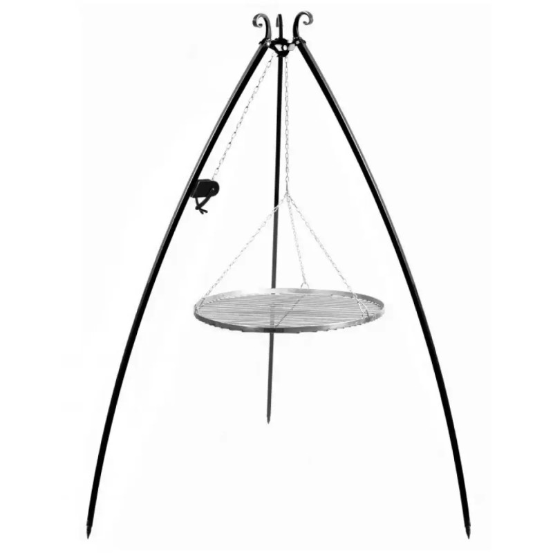 Cook King 200 Cm -ben Til Bålsted Med 60 Cm Rustfristål Rist Winch