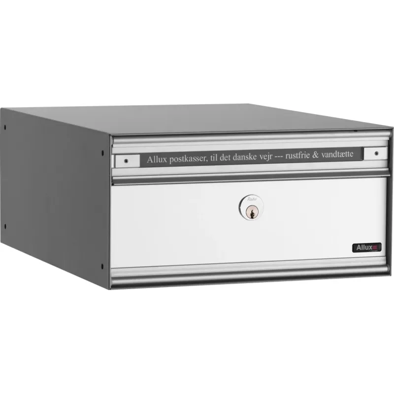 Allux Pc1 Uden Lås Modul Gennemgående Alu Grå Systempostkasse F47815-