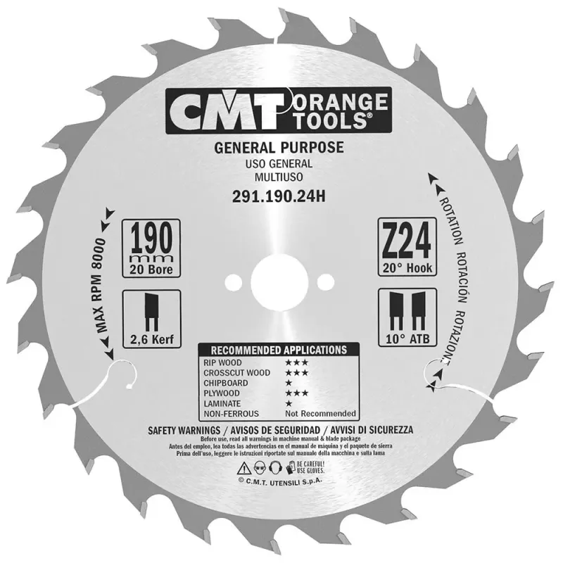 Cmt Klinge 190x2 6x16 Z24 291 190 24e