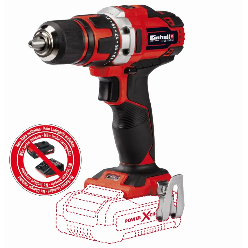 Einhell Te-cd 18 40 Li Akku Bore Skruemaskine 18v Batteri Og Lader 4513925