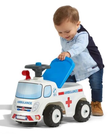 Falk Ambulance Ride-on Med Opbevaringsrum  Rat Og Horn