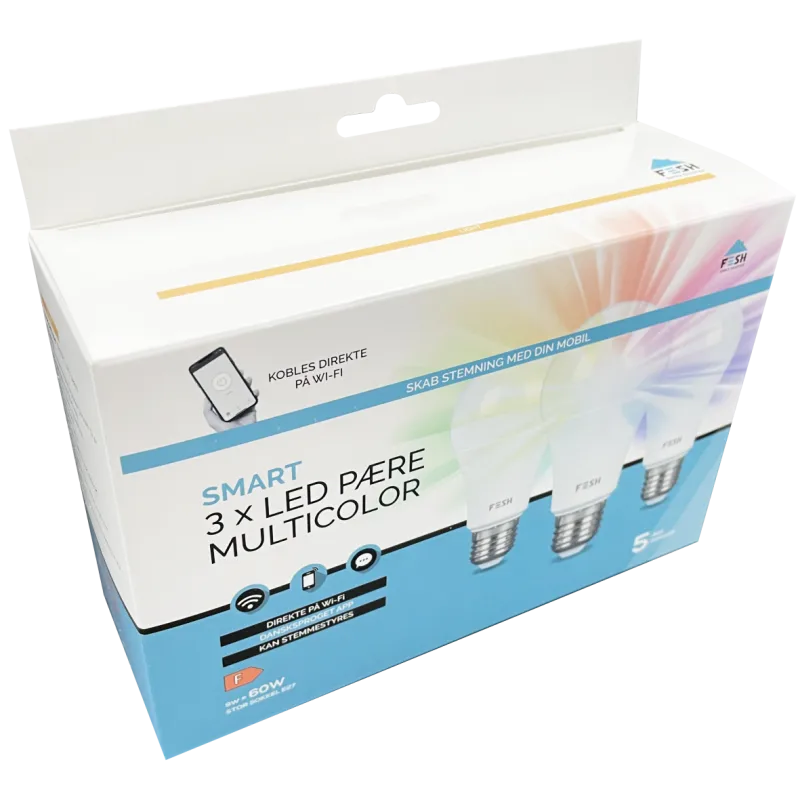 Fesh Smart Home Led Pære Pak Multicolor E27 9w 60