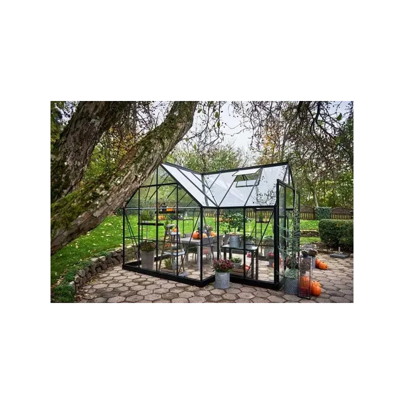 Halls Drivhus Garden Room Sort Mm Hærdet Glas F09891