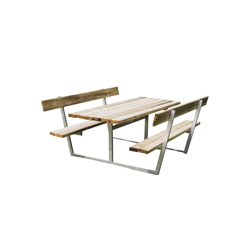 Hortus Bord- Bænksæt Quot Freja Quot Trykimprægneret Og Galvaniseret Stel Med Ryg : 175 : 180 Cm 801-086