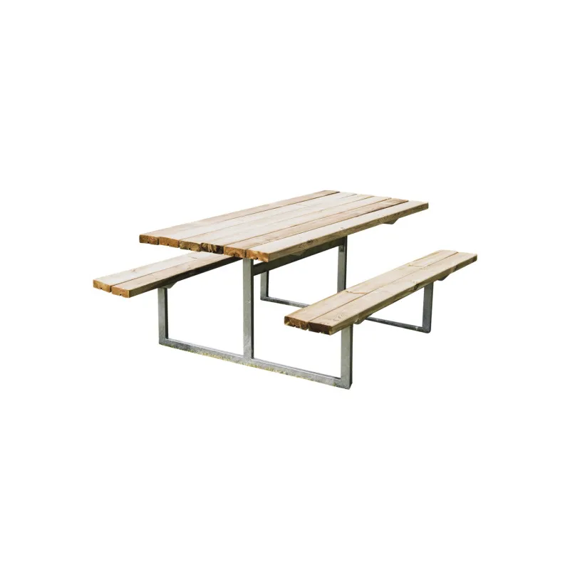 Hortus Bord- Bænksæt Quot Ydun Quot Trykimprægneret Og Galvaniseret Stel Uden Ryg : 175 : 140 Cm 801-085