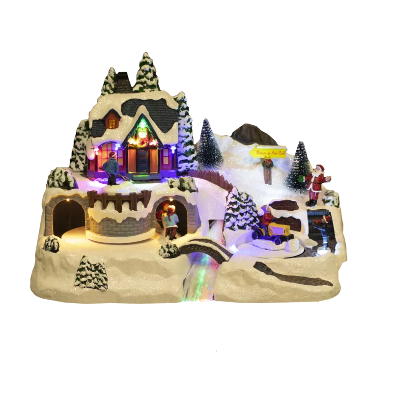 Juleby Quot River Town Quot Nordic Winter Med Lys Og Musik Til Batteri