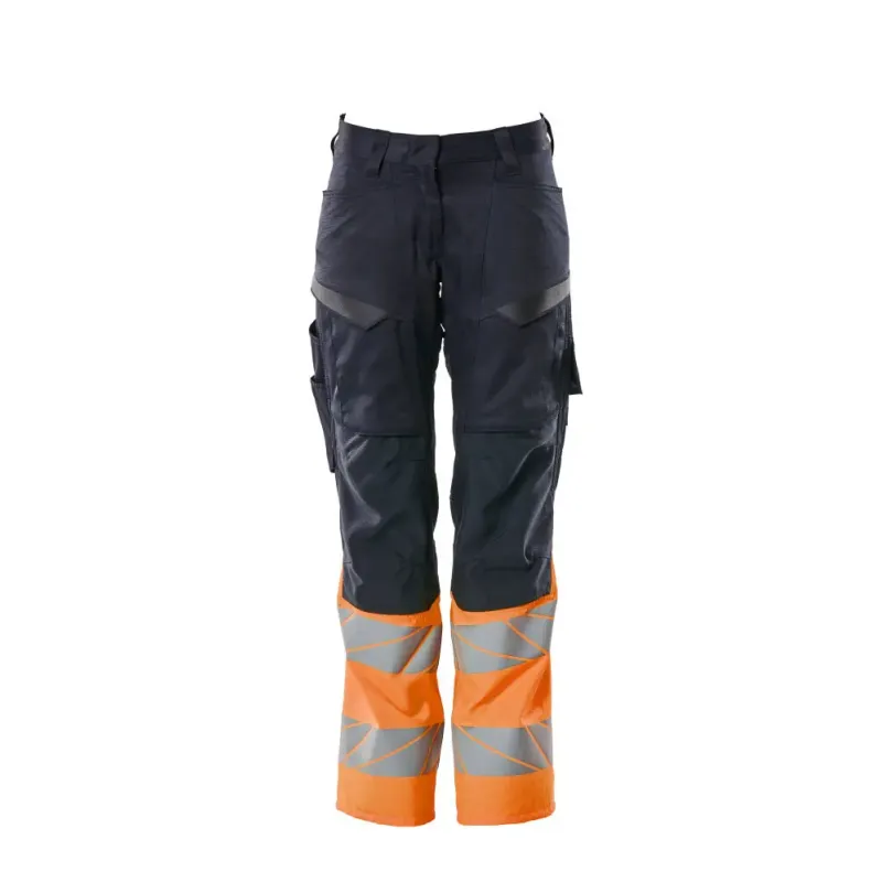 Mascot Accelerate Safe Bukser Med Knælommer 19678-236 Dame Mørk Marine-hi-vis Orange