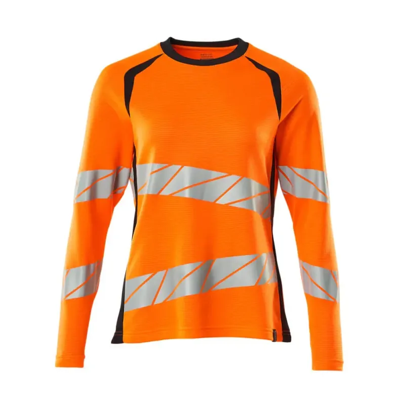 Mascot Accelerate Safe -shirt Langærmet 19091-771 Dame Hi-vis Orange-mørk Marine