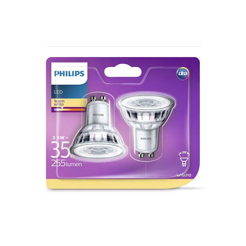 Philips Ledclassic 35w Spot Glas Gu10 Varm Hvid Ikke Dæmpbar Stk 8718696582633