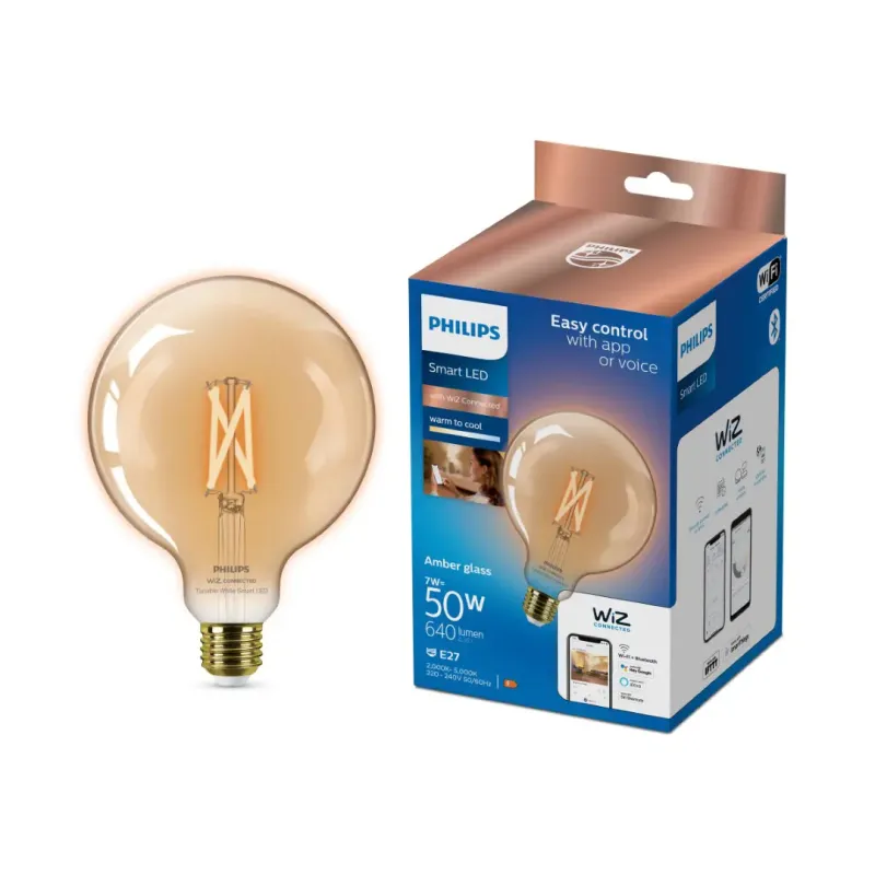 Philips Smart Led Tunable White Filament Globe G125 E27 Ravfarvet