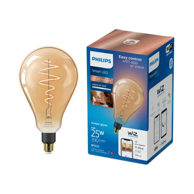 Philips Smart Led Tunable White Filament Ps160 E27 Ravfarvet