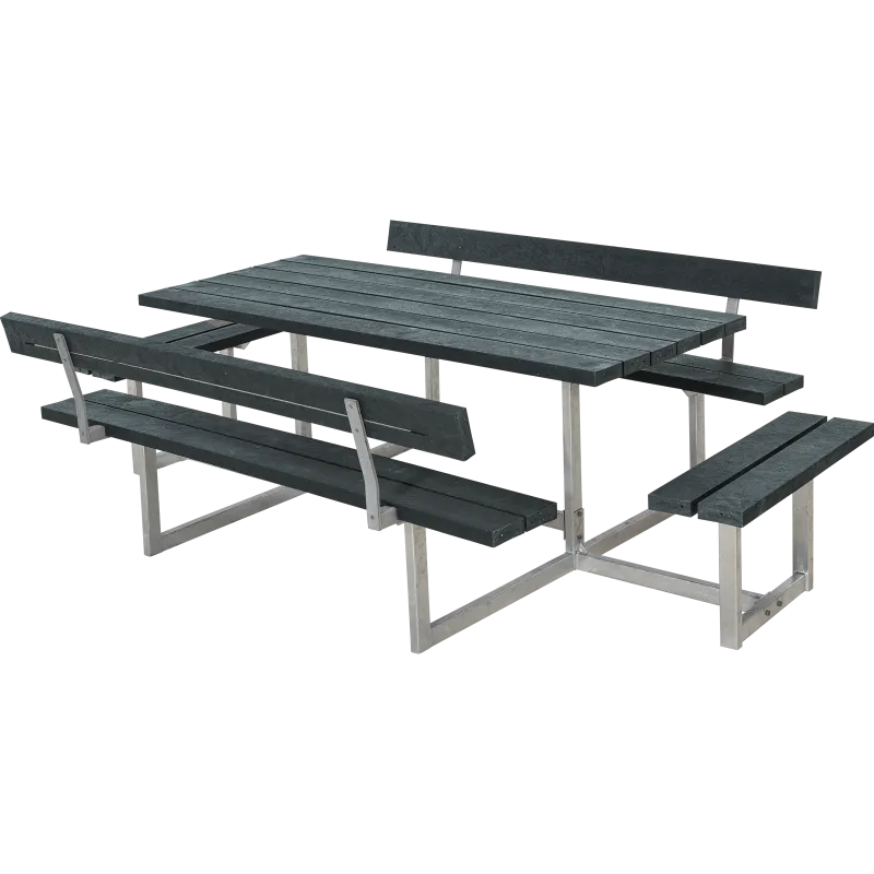 Plus Basic Bord Bænkesæt Ryglæn Og Påbygninger 260 Cm Retex Grå 185815-38