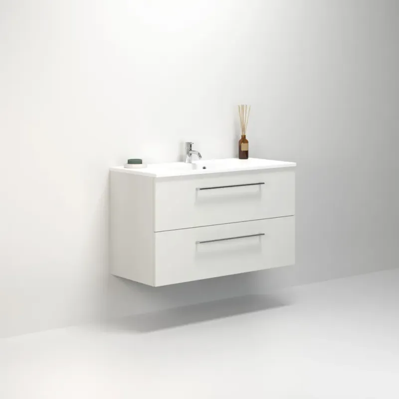 Scanbad Multo Møbelpakker 100 Cm Multo Skuffer Inkl Vask Mikado Hvid Mat