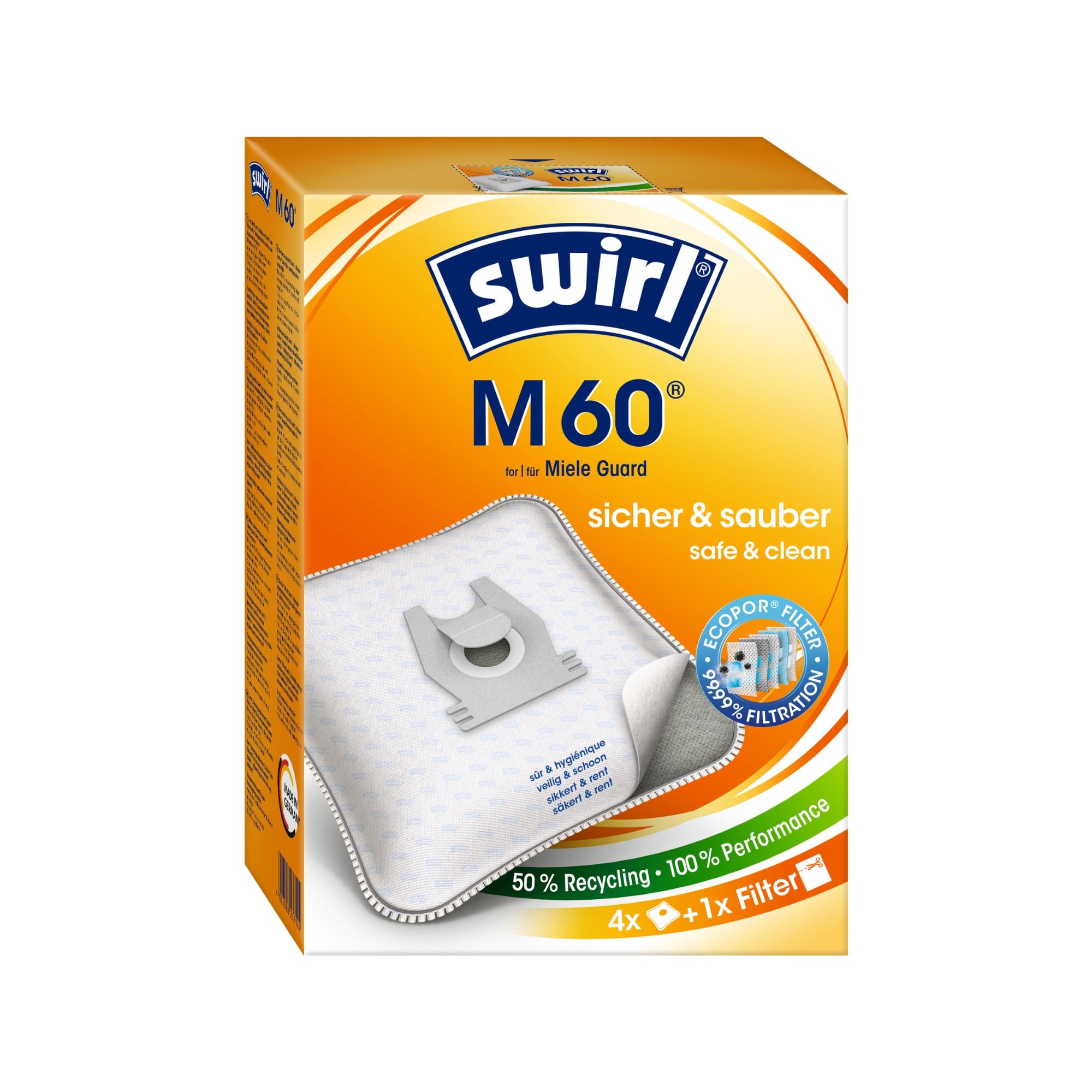 Stk Støvsugerposer Til Miele Guard S1 M1 Og L1 Swirl M60