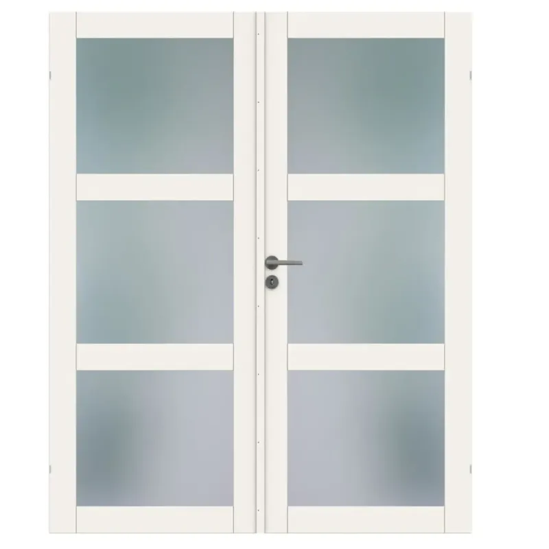 Swedoor Purity Gw3l Dobbelt Hvid Rammedør Klart Hærdet Glas M15x21