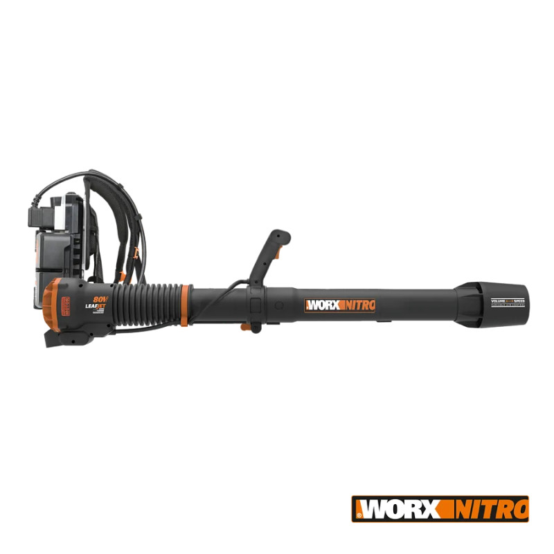 Worx 4x20v Løvblæser Og Backpack Inkl 4stk Wa3553 0ah 4t Powertank Lader