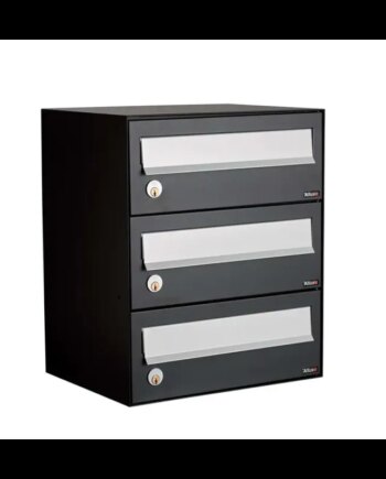 Allux Lc4 Uden Lås   Modul Sort    Grå Klap Systempostkasse F47760-3s