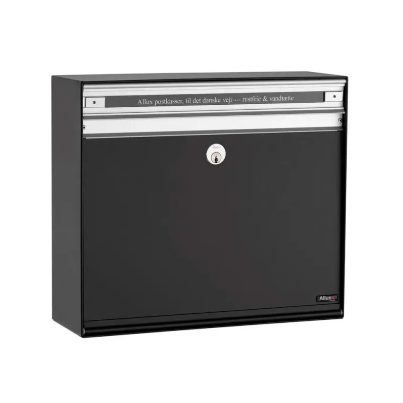Allux Sc135 Uden Lås    Stållåge Sort Ral 9011s Systempostkasse F47081
