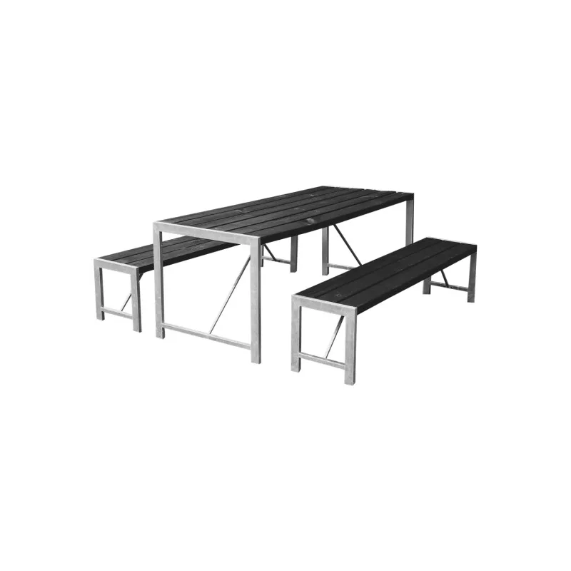 Bord Og   Bænke  -model Sort Grundmalet Og Galv  Stel 801-097