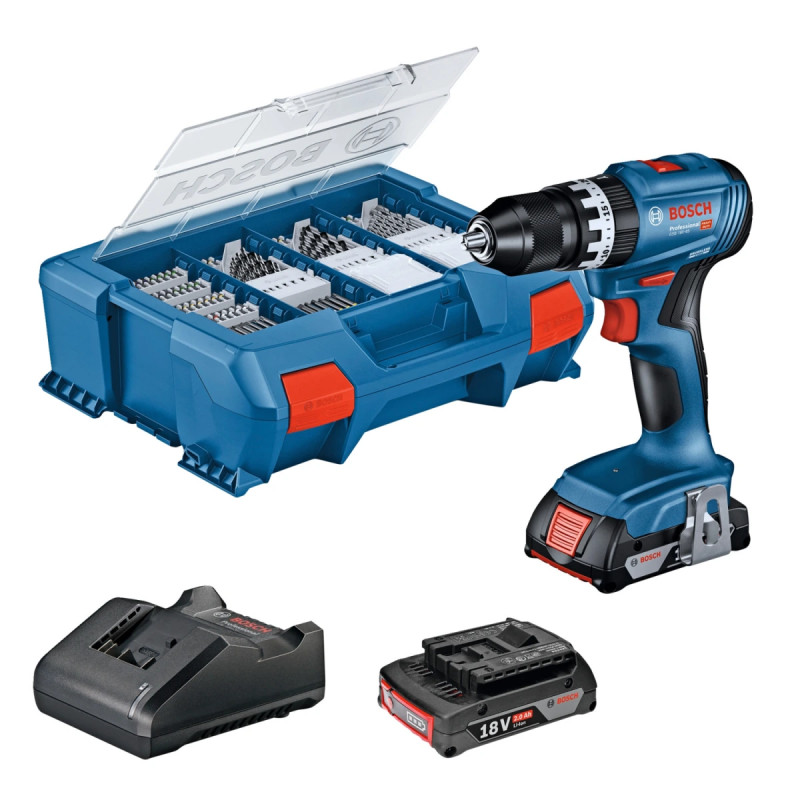 Bosch Akkuslagboremaskine Gsb 18v-45 2x2ah 82ac -case 06019k3306