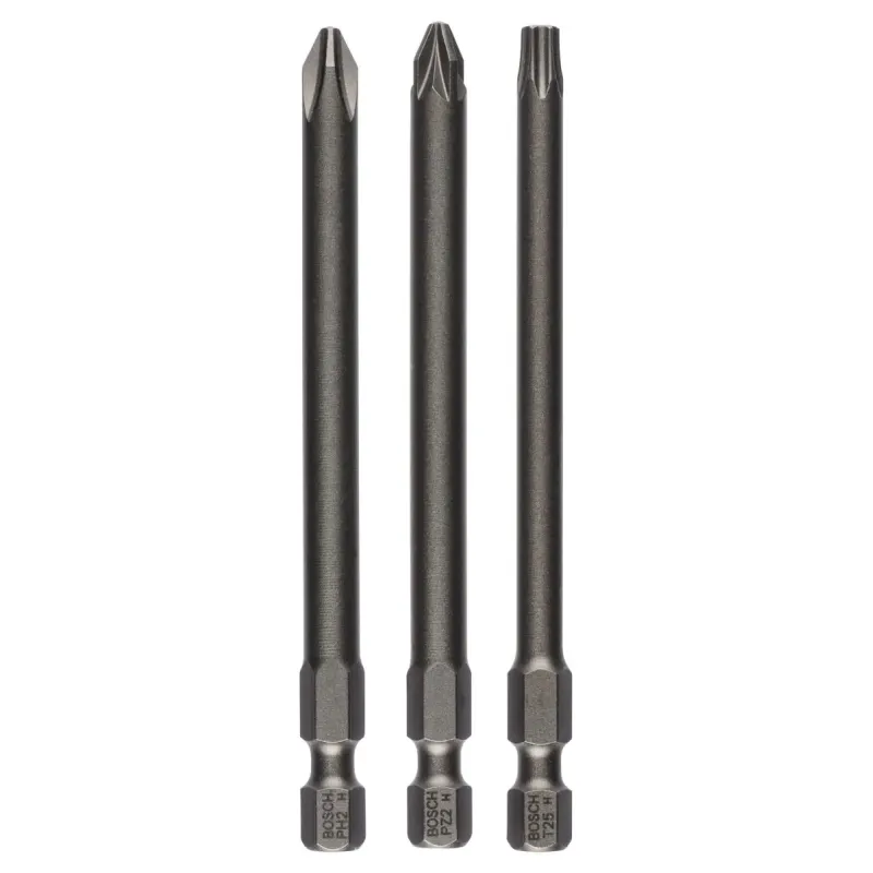 Bosch Bits Ph2 Pz2 T25 89mm   Stk 2607001767