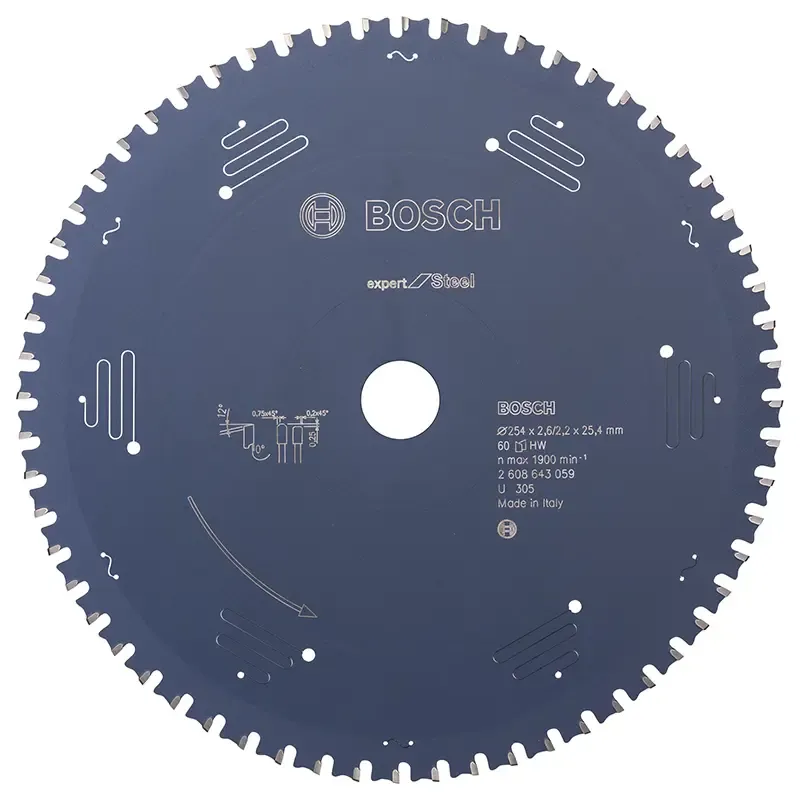 Bosch Rundsavsklinge Exp Steel 254x25 4mm 60t 2608643059
