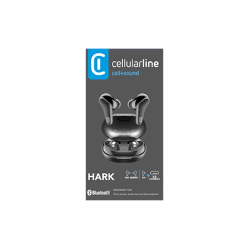 Cellularline Bt Tws Earphones Hark Univerel Sort Trådløse In-ear øretelefoner