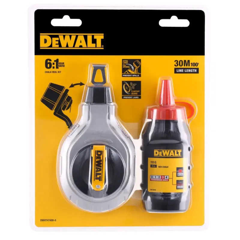 Dewalt Kridtsnor  :  Med Rødt Kridt Dwht47408-
