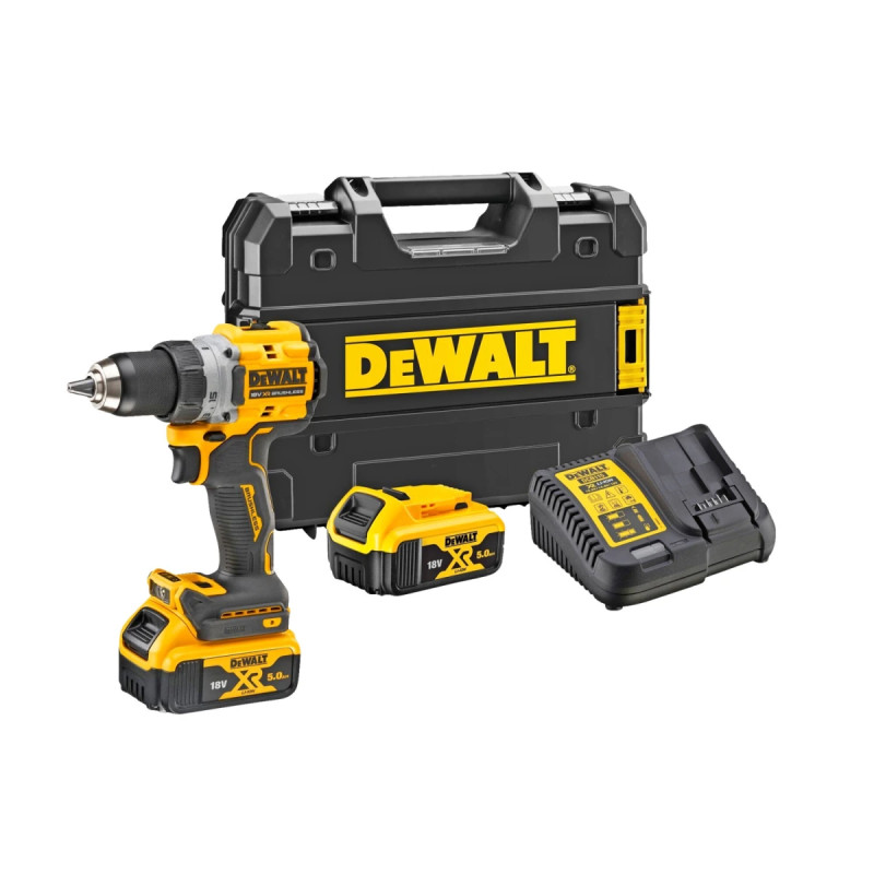 Dewalt 18v Xr Kulløs Boremaskine Inkl 5ah Batterier Tstak Dcd800p2t-qw