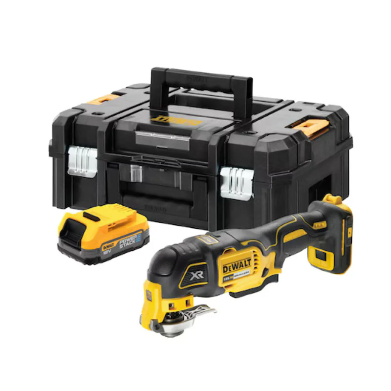 Dewalt 18v Xr Kulløs -gear Multicutter Inkl Powerstack Batteri Dcs356e1t-xj