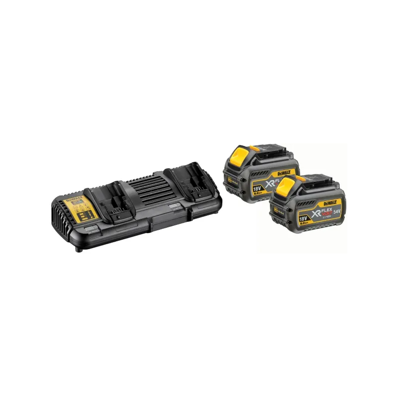Dewalt Xr Flexvolt Dobbeltlader  2xbatt  6ah Dcb132t2-qw