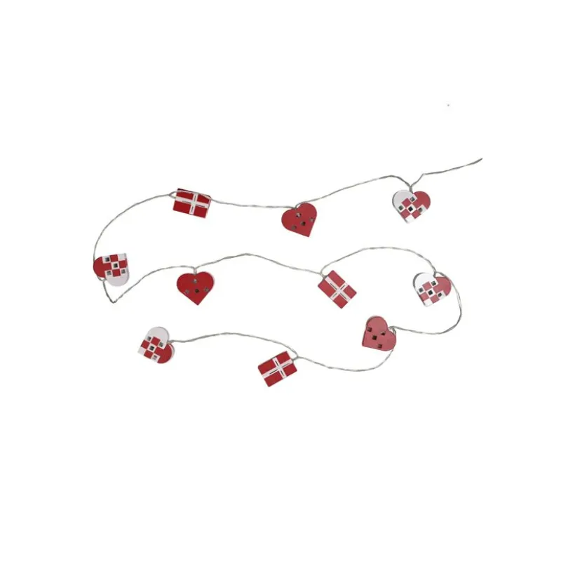 Dga Lyskæde Hjerter Og Flag Med 10 Led 200cm 47001537