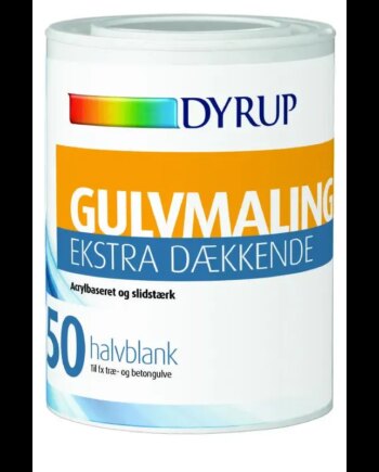 Dyrup Gulvmaling Vand Ekstra Dækkende Hvid   75lt